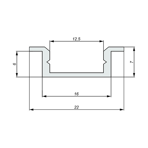 Профиль Geniled для светодиодной ленты врезной  22x6x2000 М16 с заглушками и рассеивателем купить в СОМ