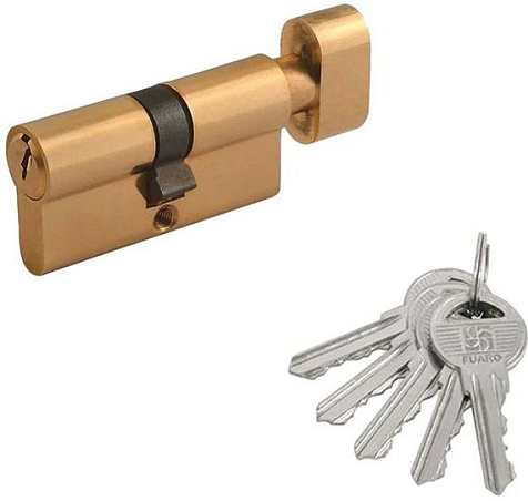 Механизм цилиндровый FUARO 1000ZM Knob70(30+10+30) SSG сатинированное золото, 5Key с вертушкой купить в СОМ