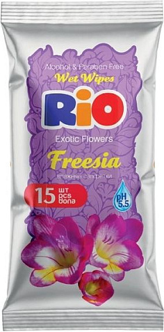 Салфетки влажные Rio 15шт Цветы Exotic Flowers купить в СОМ