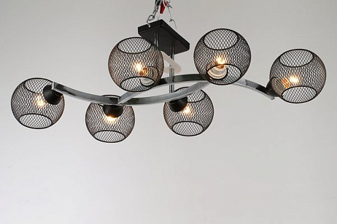 Люстра LV 9350/6 Дейви, Чёрный/хром Е27 40W купить в СОМ