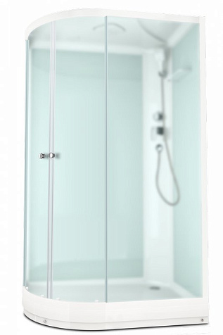 Кабина душевая Domani-Spa DeLight 128 R, 120х80х218 см, низкий поддон, белые стенки, без электрики купить в СОМ