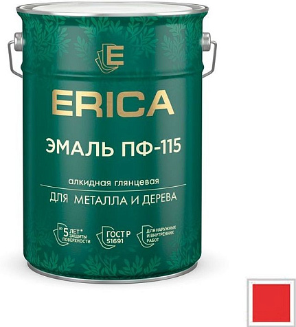 Эмаль ПФ-115 Erica, красная, 5.5 кг купить в СОМ
