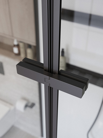 Кабина душевая BelBagno UNO-CAB-A-1-90-C-NERO-Bi-TOP-R, 90 х90 х212 мм, черный профиль, правая купить в СОМ