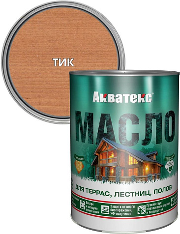 Масло для террас Акватекс, тик, 0.75 л купить в СОМ