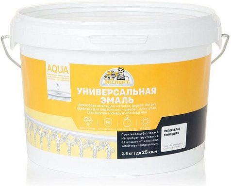 Эмаль акриловая Эксперт, глянцевая, (-20С), база А, 2.5 кг купить в СОМ