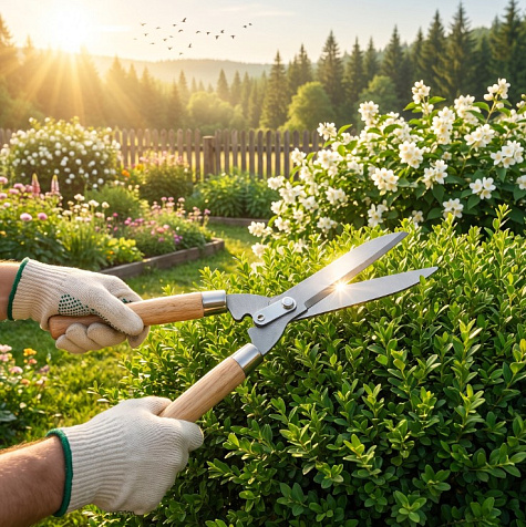 Кусторез FIT 500мм, прямое лезвие, деревянные рукоятки купить в СОМ