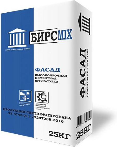 Штукатурка цементная БИРСMIX ФАСАД, 25 кг купить в СОМ