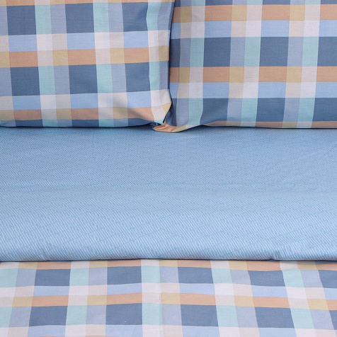 Комплект постельного белья LoveLife Square blue евро сатин купить в СОМ