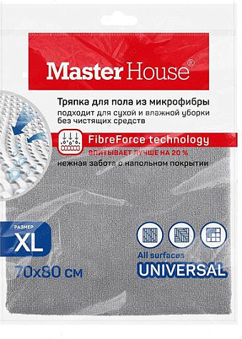Тряпка для пола Master House 70x80см XL микрофибра купить в СОМ