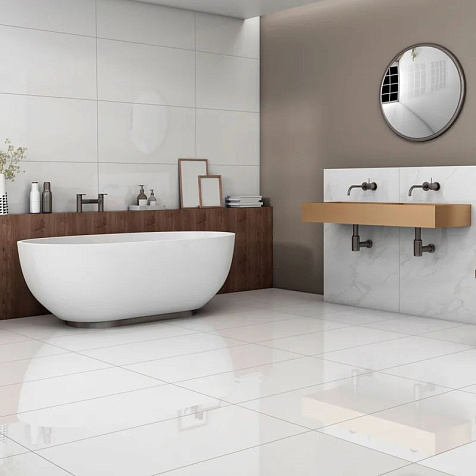 Керамогранит Global Tile Princess  Белый волна, 400х800х8 мм, 4 шт. - 1.28 кв. м GT40805853MR купить в СОМ