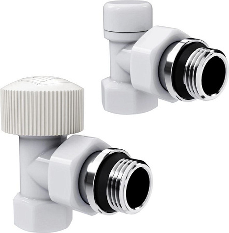 Набор термостатический для радиатора угловой 1/2" М30х1.5 белый Royal Thermo Design купить в СОМ