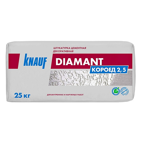 Штукатурка декоративная Knauf DIAMANT короед зерно 2,5 мм,, 25 кг купить в СОМ