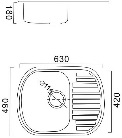 Мойка нержавеющая врезная Haiba HB4963, 490х630х180 мм, толщина 0.8 мм купить в СОМ