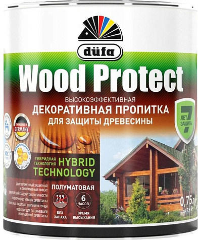 Пропитка защитно-декоративная Dufa WOOD PROTECT, палисандр, 0.75 л купить в СОМ