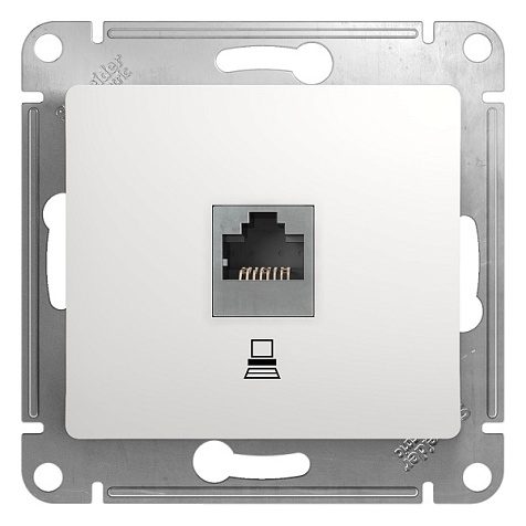 Механизм розекти компьютерный GLOSSA, RJ45  белый купить в СОМ