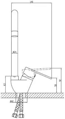 Смеситель для мойки Osgard Helena 22073, латунь, хром купить в СОМ