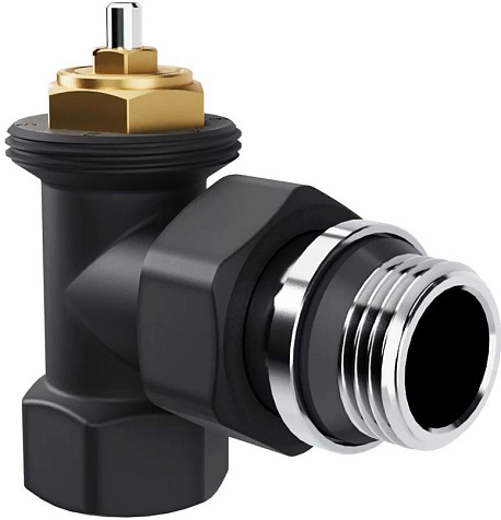Набор термостатический для радиатора угловой 1/2" М30х1.5 черный Royal Thermo Design купить в СОМ