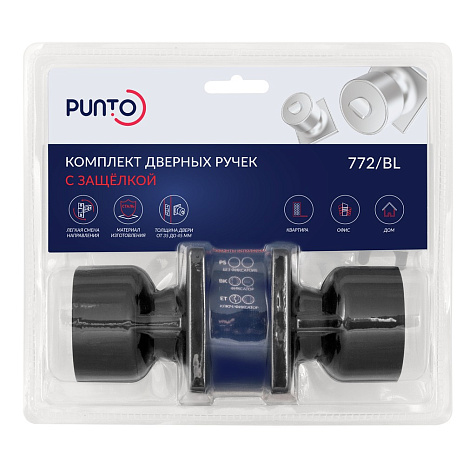 Ручка защелка PUNTO DK772/BL BL-BK (фик.) черный купить в СОМ