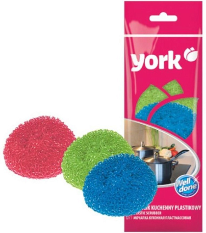 Губка York для посуды пластиковая 3шт купить в СОМ