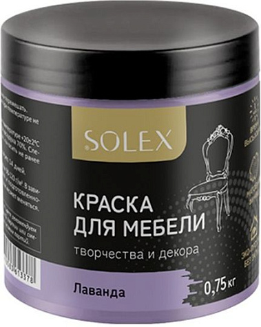 Краска акриловая Solex, для мебели, лаванда, 0.75 кг купить в СОМ