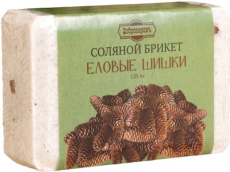 Брикет соляной Еловые шишки с алтайскими травами 1.35кг Добропаровъ купить в СОМ