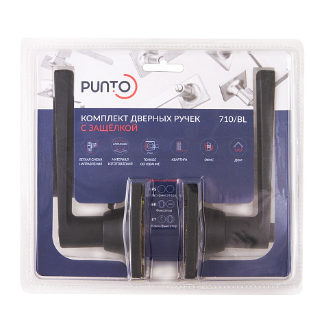 Ручка защелка PUNTO DK710/BL BL-BK (фик.) черный купить в СОМ