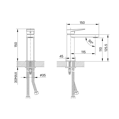 Смеситель для раковины Iddis Bridge BRDSB00i01 купить в СОМ