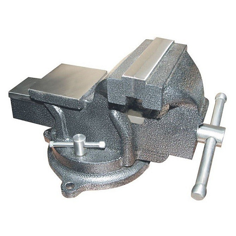 Тиски настольные BIBER Профи, поворотные, с наковальней, 100мм купить в СОМ