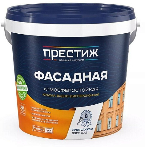 Краска акриловая Престиж F20, фасадная, супербелая, 1.4 кг купить в СОМ