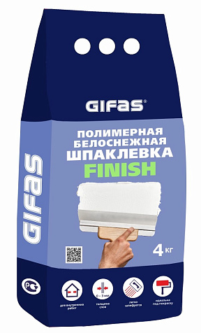 Шпатлевка полимерная финишная, GIFAS Finish 4кг купить в СОМ
