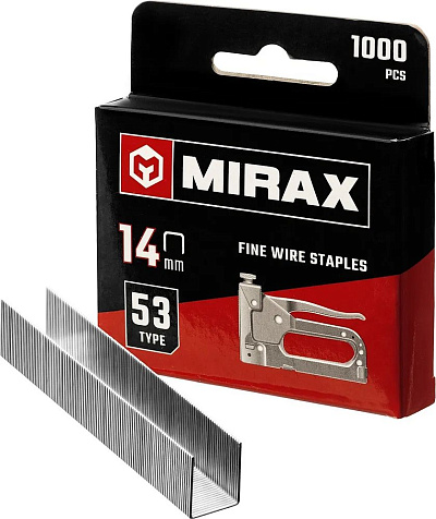 Скобы для мебельного степлера MIRAX, тип 53, 14 мм, 1000 шт купить в СОМ