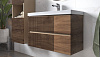 Тумба-умывальник подвесная Velvex Mondi 800-0-2, акация темная, с раковиной Classica Slim 60 купить в СОМ