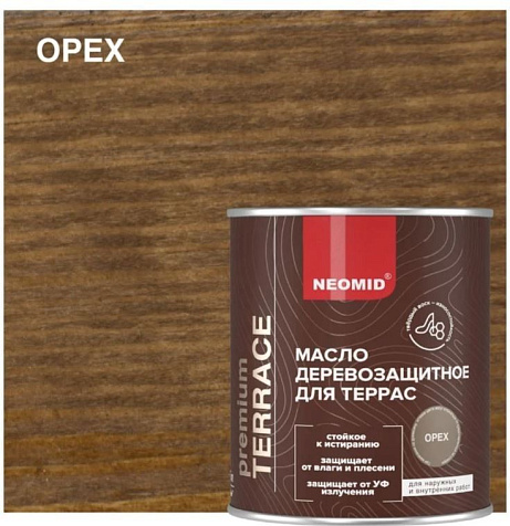 Масло Neomid Terrace, для террас, орех, 0,75 л купить в СОМ