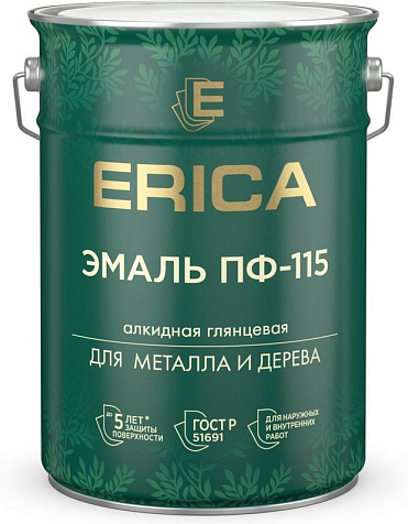 Эмаль ПФ-115 Erica, желтая, 5.5 кг купить в СОМ
