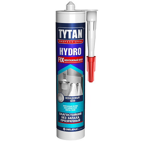 Клей монтажный Tytan Professional Hydro Fix, влагостойкий, прозрачный, 310мл купить в СОМ