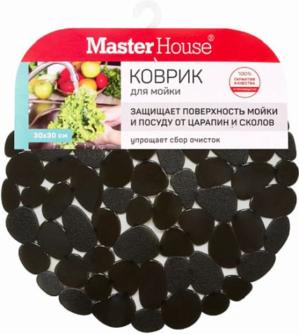 Коврик для мойки Галька 30х30см серый Master House купить в СОМ