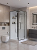 Кабина душевая BelBagno UNO-CAB-A-1-90-C-NERO-Bi-TOP-R, 90 х90 х212 мм, черный профиль, правая купить в СОМ