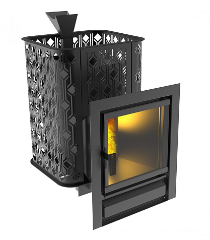 Печь банная Black Stove Varna 16, дверка стекло, закрытая каменка купить в СОМ