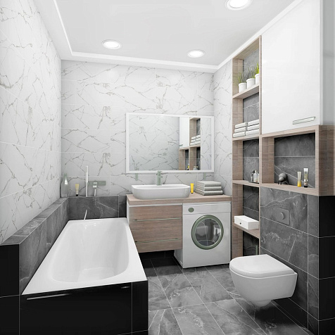 Керамогранит Global Tile Corona  Белый, 300х600х9 мм, 6 шт. = 1.08 кв. м 6260-0246-1031 купить в СОМ