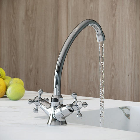 Смеситель для мойки Avrora Vesta AV2120, латунь, хром купить в СОМ