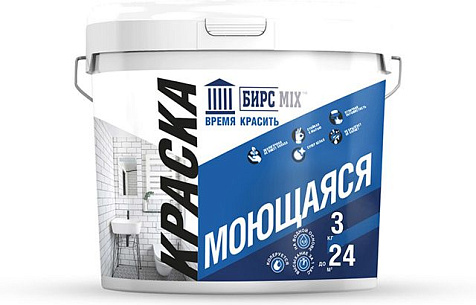 Краска моющаяся БИРСMIX, 3кг купить в СОМ