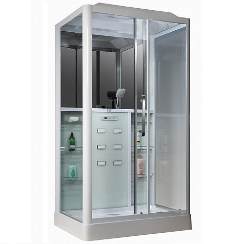 Кабина душевая Loranto CS-129 R, 150 х90 х215 см, белое стекло, правая купить в СОМ