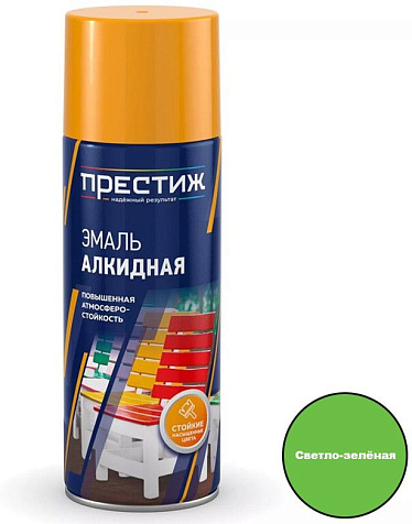 Эмаль аэрозольная Престиж, алкидная, светло-зеленая, 520 мл купить в СОМ