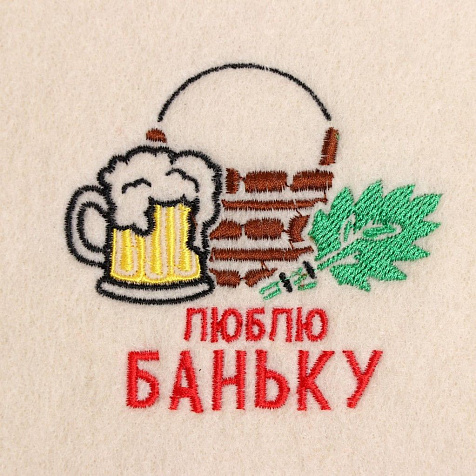 Варежка банная Люблю баньку полиэфир 70%, шерсть 30% Добропаровъ купить в СОМ