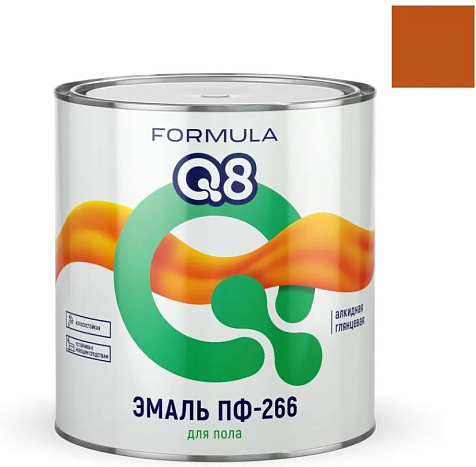 Эмаль ФОРМУЛА Q8 ПФ-266, желто - коричневая 2,6кг купить в СОМ