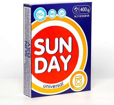 Порошок стиральный SUNDAY 400гр автомат универсальный купить в СОМ