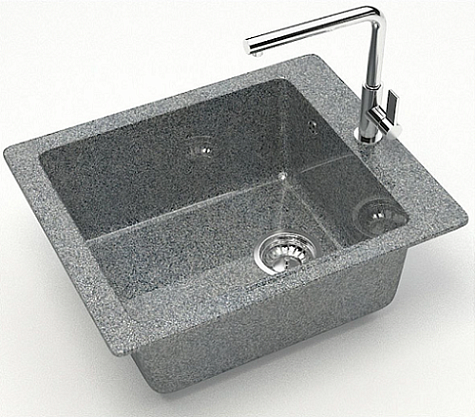 Мойка каменная Granit Bergg Линди Z8Q35, темно-серый, глянцевая купить в СОМ