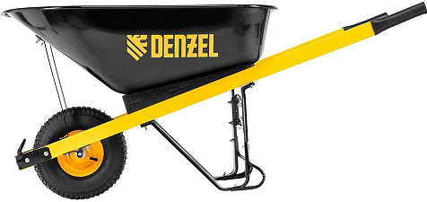 Тачка строительная усиленная 1-колесная Denzel, пневмоколесо, 140л, 230 кг купить в СОМ