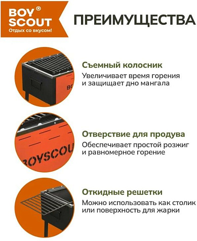 Мангал Boyscout Титан 560х340х560мм, сталь 1.0мм купить в СОМ