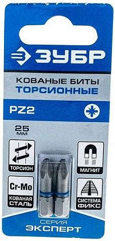 Бита торсионная ЗУБР Профессионал, PH-2х25мм, 2 шт купить в СОМ